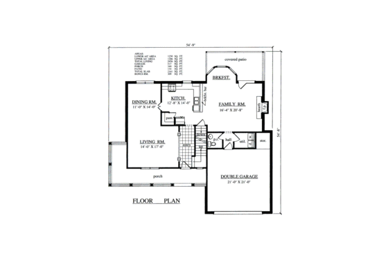 Floor Plan - Main Floor for Country House Plan #42-354 - 4 bed, 2.5 bath
