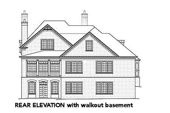Exterior - Rear Elevation for European House Plan #429-42 - 5 bed, 4 bath