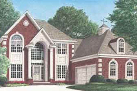 Exterior - Front Elevation for European House Plan #34-207 - 4 bed, 2.5 bath