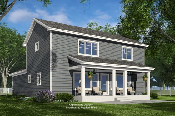 Exterior - Rear Elevation for Craftsman House Plan #51-1382 - 3 bed, 3.5 bath