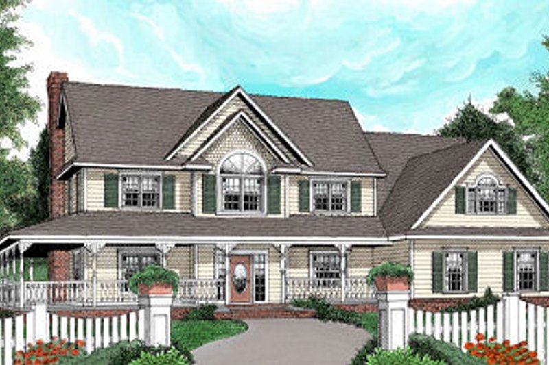 Architectural House Design - Country Exterior - Front Elevation Plan #11-228