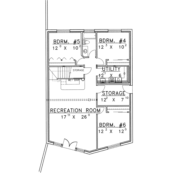 Dream House Plan - Traditional Floor Plan - Lower Floor Plan #117-370