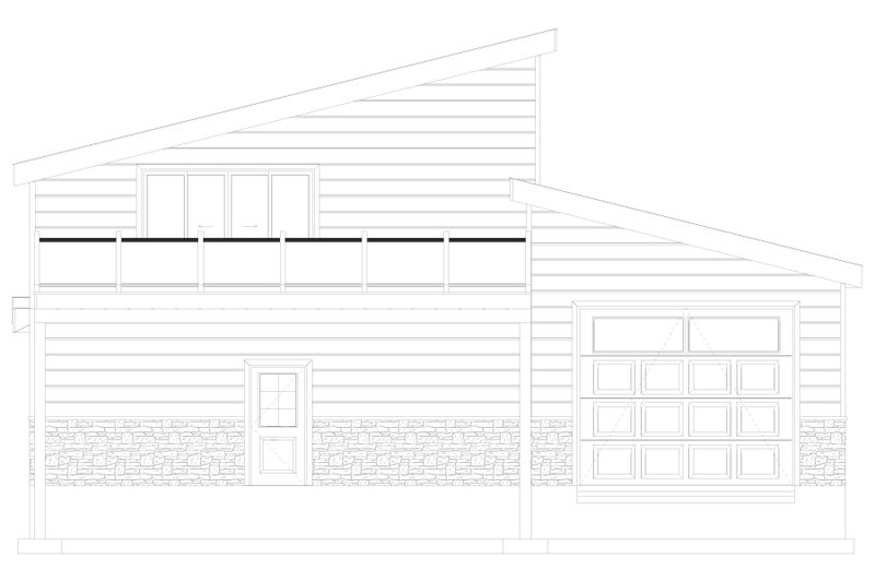 House Blueprint - Exterior - Rear Elevation 2 for Modern House Plan #1060-155 - 1 bed, 1.5 bath