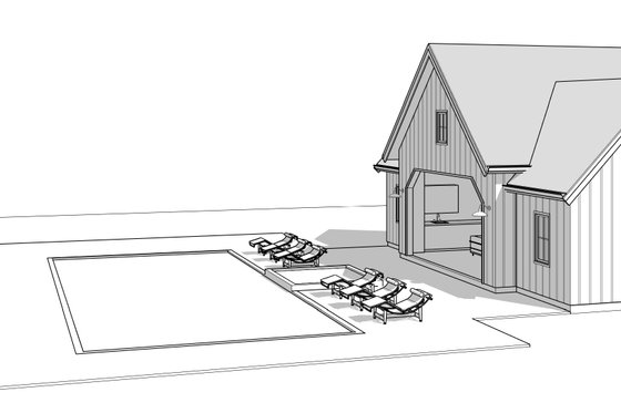 Exterior - Front Elevation 3 for Farmhouse House Plan #1114-99, 0.5 bath