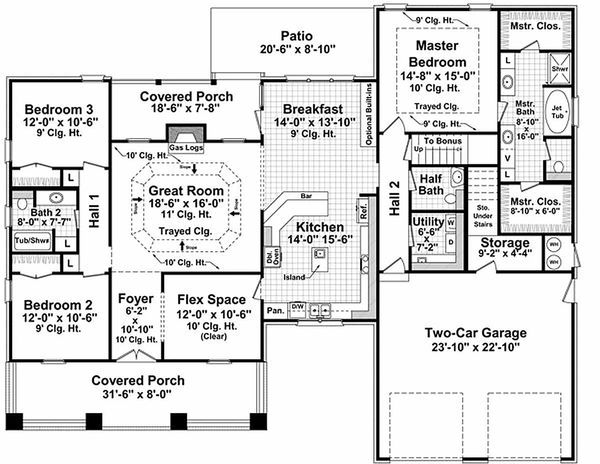 Architectural House Design - Craftsman style Plan 21-248 main floor