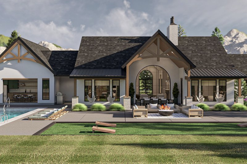House Design - Exterior - Rear Elevation 1 for Country House Plan #455-344 - 2 bed, 2 bath