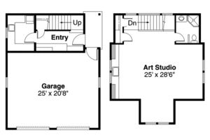 Floor Plan - Main Floor for Craftsman House Plan #124-635, 1 bath