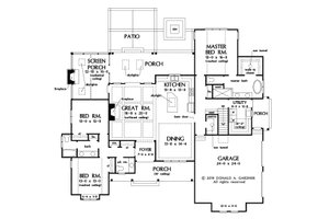 Floor Plan - Main Floor for Farmhouse House Plan #929-1086 - 3 bed, 2.5 bath