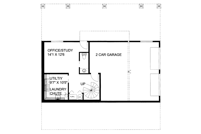 Dream House Plan - Floor Plan - Lower Floor for Bungalow House Plan #117-710 - 2 bed, 2.5 bath