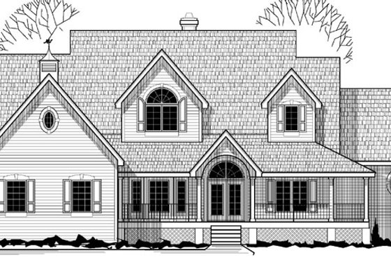 Exterior - Front Elevation for Traditional House Plan #67-461 - 4 bed, 3.5 bath