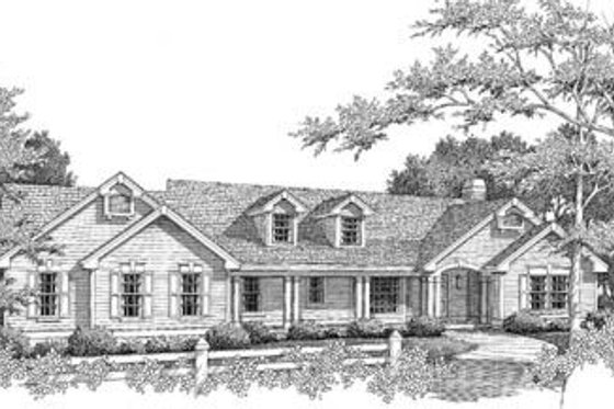 Exterior - Front Elevation 3 for Ranch House Plan #57-191 - 3 bed, 2 bath