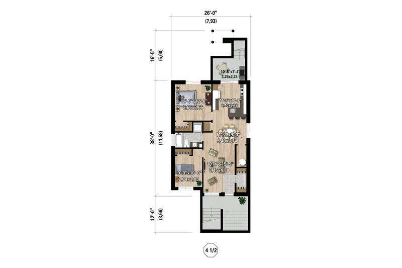 House Design - Floor Plan - Lower Floor for Contemporary House Plan #25-5030 - 6 bed, 3 bath