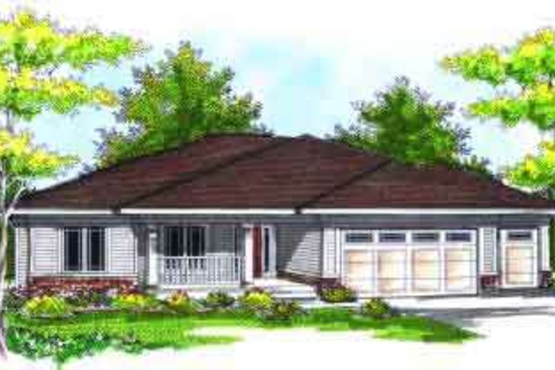 House Blueprint - Ranch Exterior - Front Elevation Plan #70-715