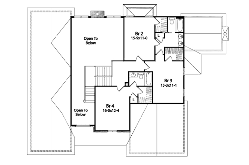 Dream House Plan - Floor Plan - Upper Floor for Traditional House Plan #22-214 - 4 bed, 2.5 bath