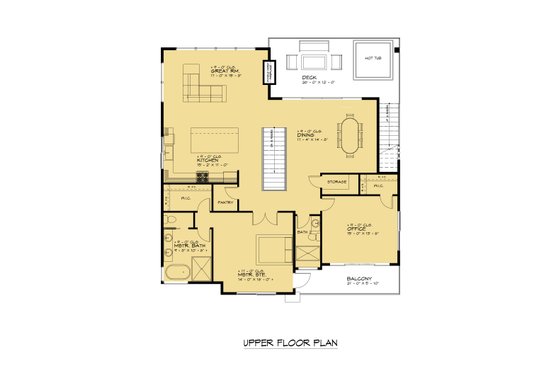 Floor Plan - Upper Floor for Modern House Plan #1066-220 - 3 bed, 4 bath