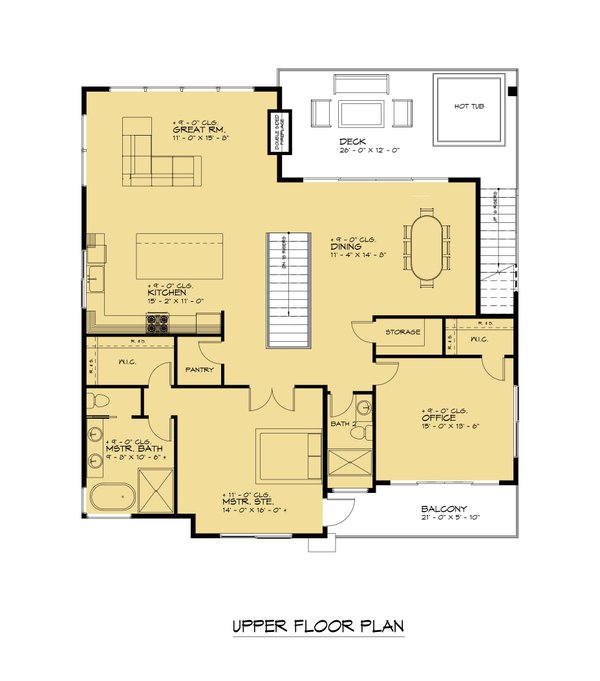 Modern Floor Plan - Upper Floor Plan #1066-220