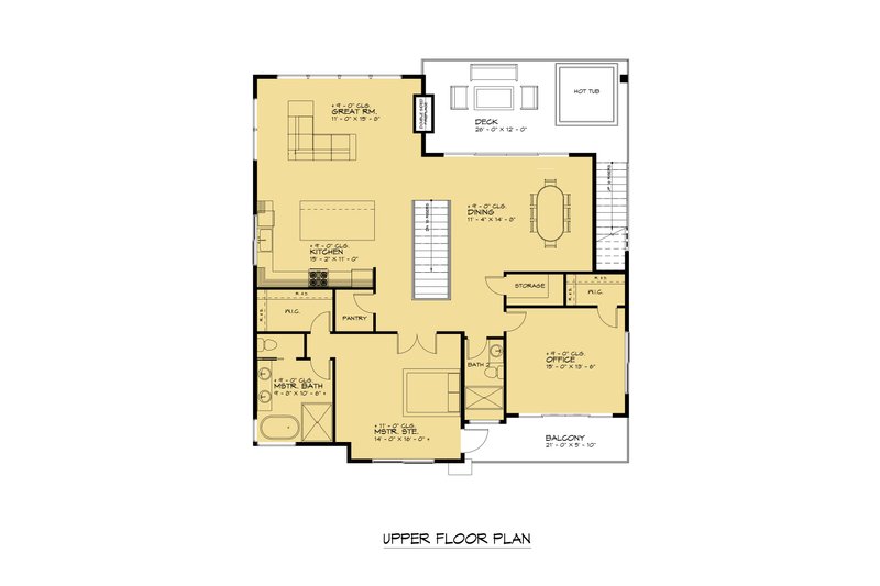 Home Plan - Floor Plan - Upper Floor for Modern House Plan #1066-220 - 3 bed, 4 bath