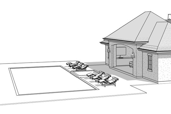 Exterior - Front Elevation 4 for European House Plan #1114-104, 0.5 bath