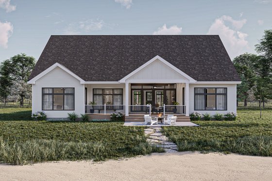 Exterior - Rear Elevation for Modern House Plan #455-621 - 2 bed, 2 bath