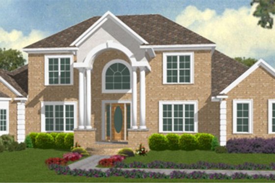 Exterior - Front Elevation for Classical House Plan #63-319 - 4 bed, 4 bath