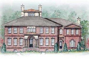Colonial Exterior - Front Elevation Plan #54-125