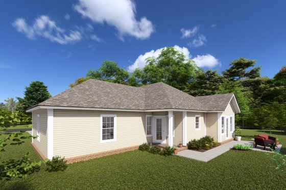 Exterior - Rear Elevation House Plan #513-2073 - 3 bed, 2 bath