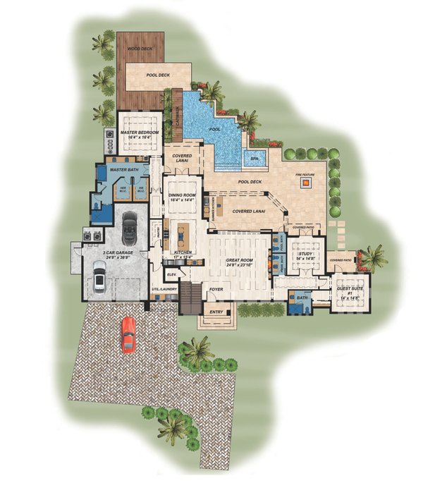 Contemporary Floor Plan - Main Floor Plan #548-59