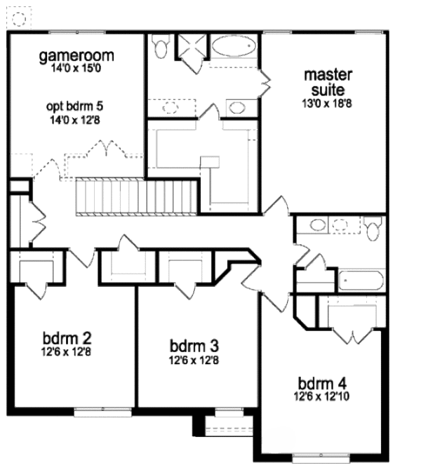 Home Plan - Traditional Floor Plan - Upper Floor Plan #84-385