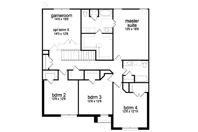 Home Plan - Floor Plan - Upper Floor for Traditional House Plan #84-385 - 4 bed, 2.5 bath