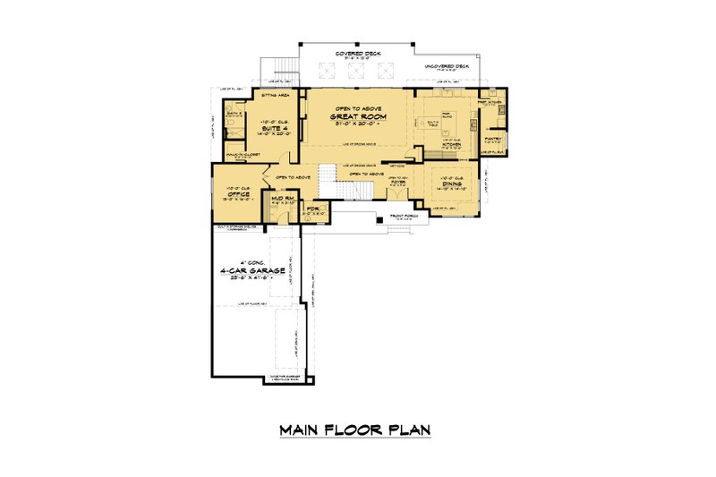 Architectural House Design - Floor Plan - Main Floor for Contemporary House Plan #1066-186 - 5 bed, 6.5 bath