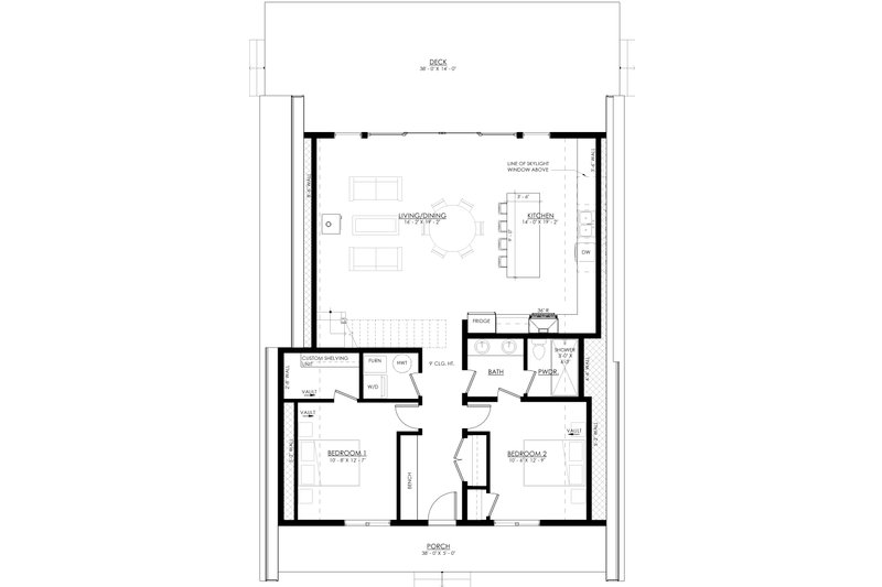 Home Plan - Floor Plan - Main Floor for Cabin House Plan #1114-7 - 3 bed, 2 bath