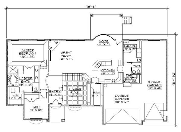 House Plan Design - Traditional Floor Plan - Main Floor Plan #5-267