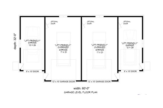 Floor Plan - Main Floor for Colonial House Plan #932-1160, 0 bath