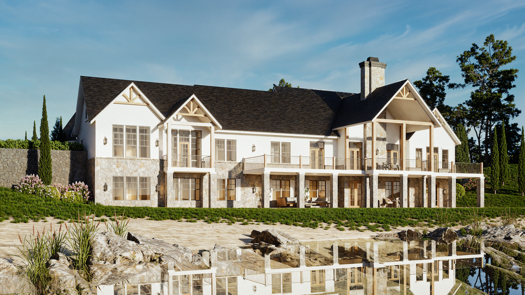 Exterior - Rear Elevation for Ranch House Plan #119-430 - 3 bed, 2.5 bath