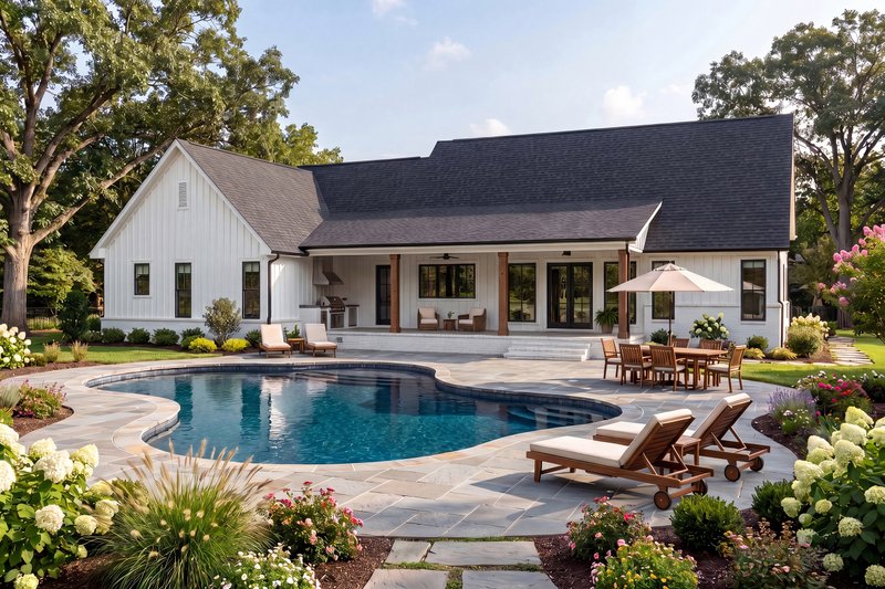 Dream House Plan - Exterior - Rear Elevation for Farmhouse House Plan #430-436 - 3 bed, 2 bath