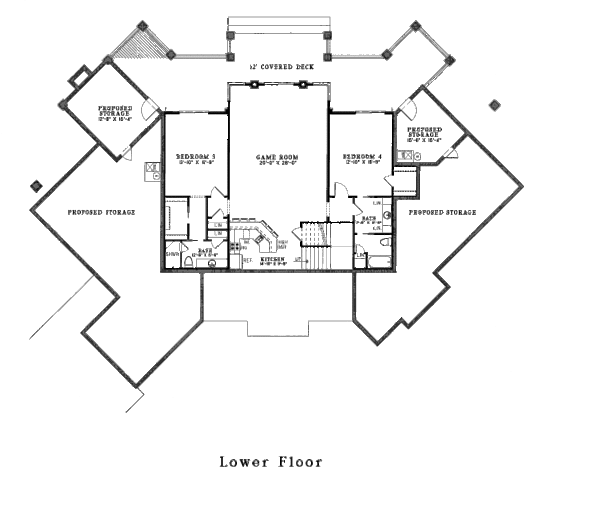 Dream House Plan - Craftsman Floor Plan - Lower Floor Plan #17-2358