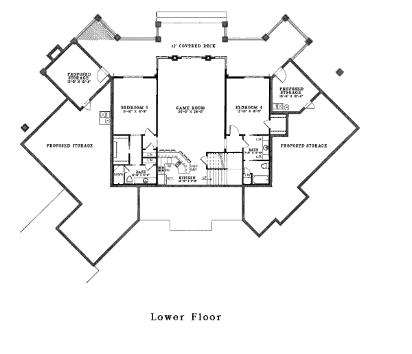 Craftsman Floor Plan - Lower Floor Plan #17-2358
