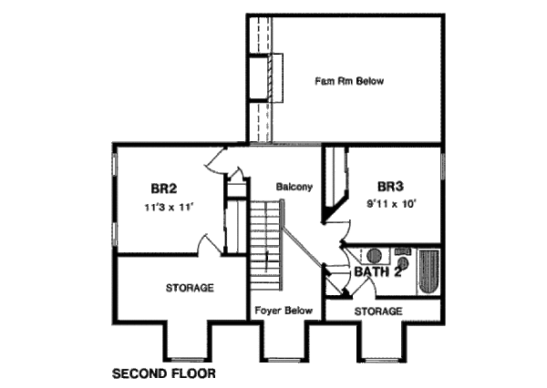 Country Floor Plan - Upper Floor Plan #316-122