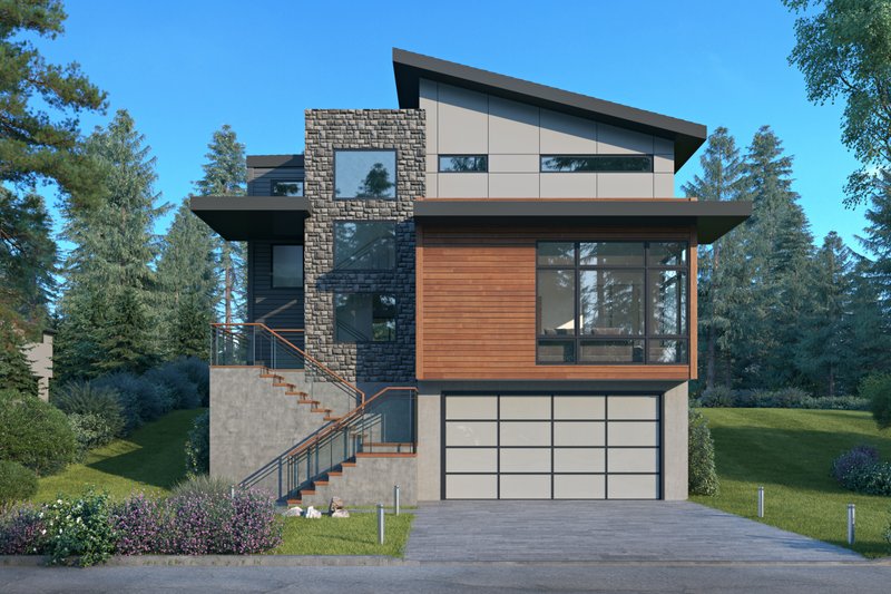 House Design - Contemporary Exterior - Front Elevation Plan #1066-183