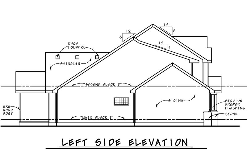 House Blueprint - Exterior - Other Elevation for Craftsman House Plan #20-2618 - 3 bed, 2.5 bath