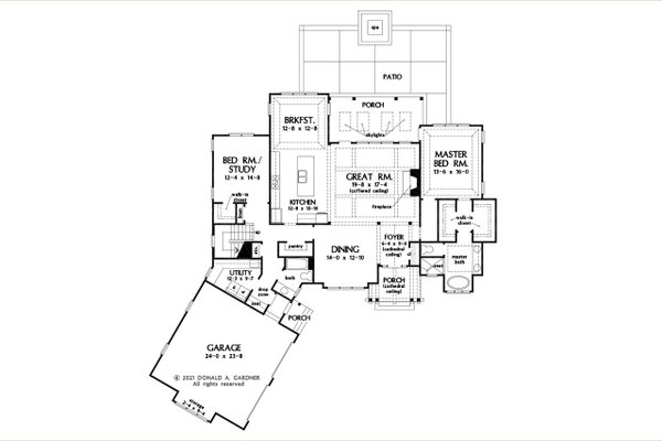 House Plan Design - Craftsman Floor Plan - Main Floor Plan #929-1141