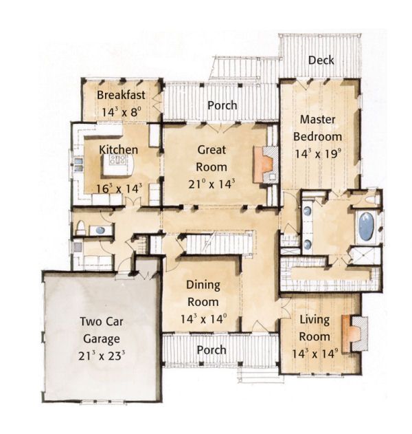 Farmhouse Floor Plan - Main Floor Plan #429-35