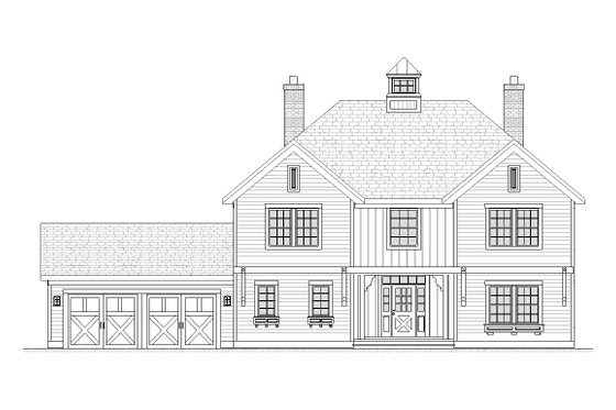 Exterior - Front Elevation 4 for Traditional House Plan #901-91 - 4 bed, 2.5 bath