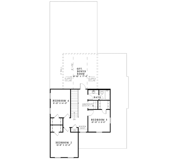 Colonial Floor Plan - Upper Floor Plan #17-2115