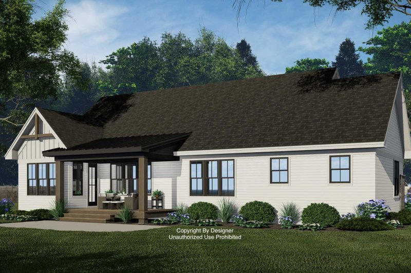 House Blueprint - Exterior - Rear Elevation for Farmhouse House Plan #51-1227 - 4 bed, 2 bath