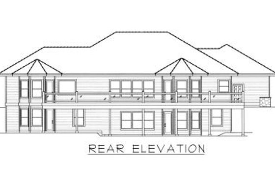 Exterior - Rear Elevation for Ranch House Plan #112-140 - 3 bed, 3 bath