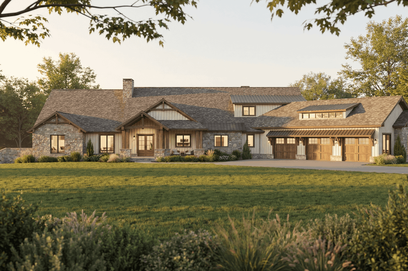 House Blueprint - Exterior - Front Elevation 2 for Country House Plan #923-490 - 4 bed, 5.5 bath