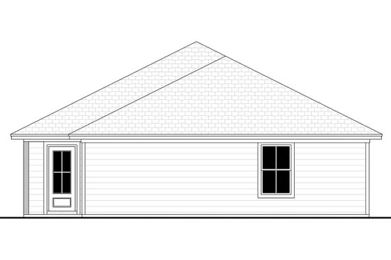 Exterior - Rear Elevation for Ranch House Plan #430-308 - 3 bed, 2 bath