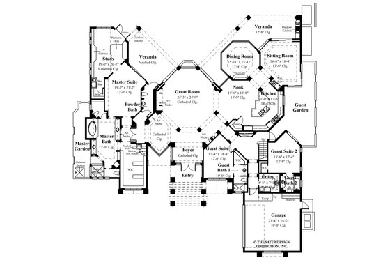 Floor Plan - Main Floor for Contemporary House Plan #930-507 - 4 bed, 4.5 bath