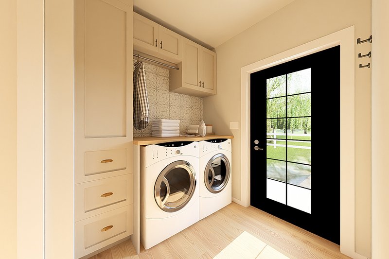 Architectural House Design - Interior - Laundry 1 for Farmhouse House Plan #126-299 - 1 bed, 1 bath